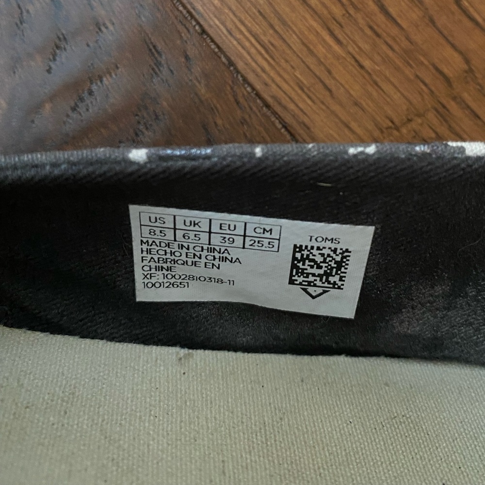 Toms Forged Iron Grey Metallic Granite Fleck flats - Picture 6 of 12